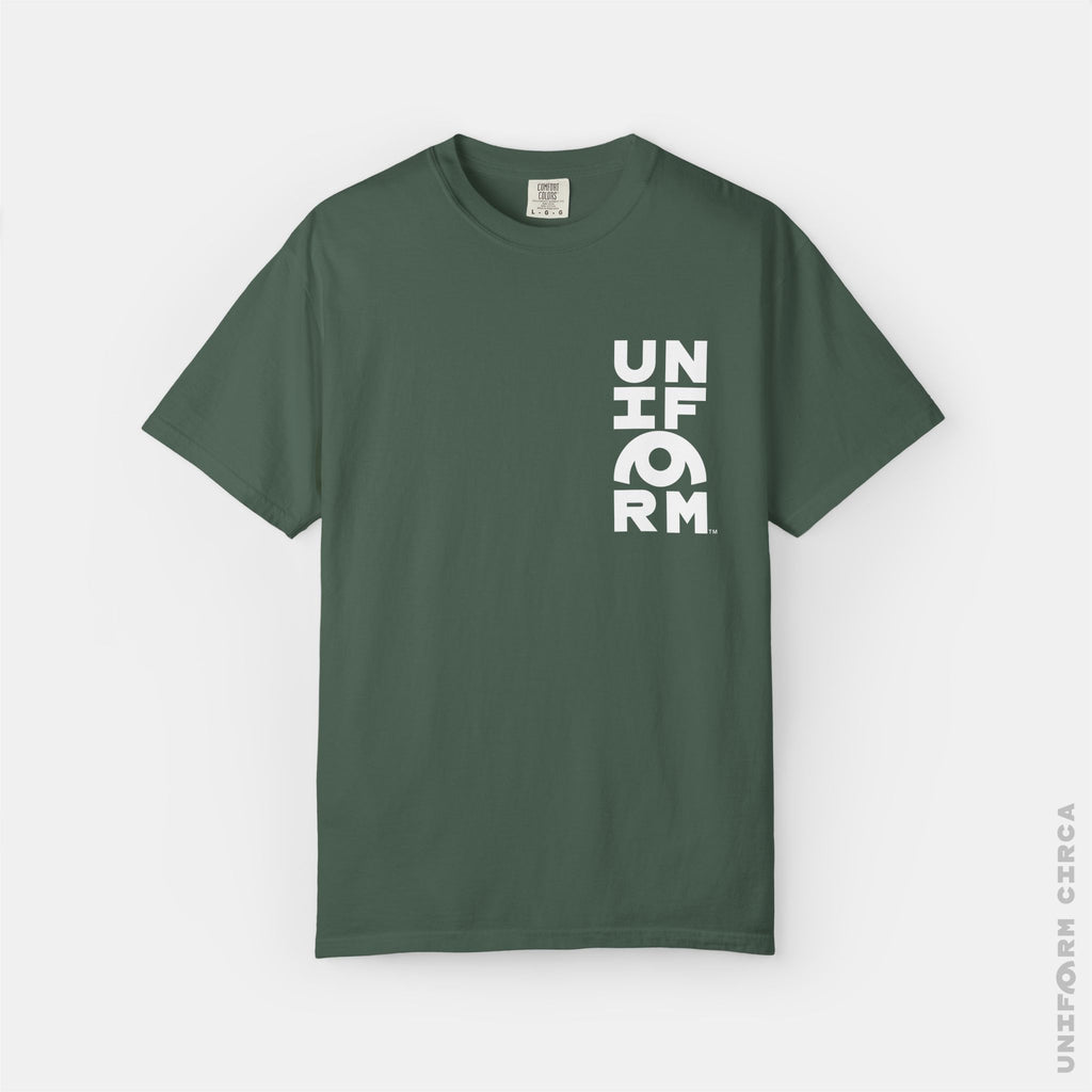 UNIFORM HALF STACK | Crewneck T-Shirt | Printed White | Bold Minimalist Print