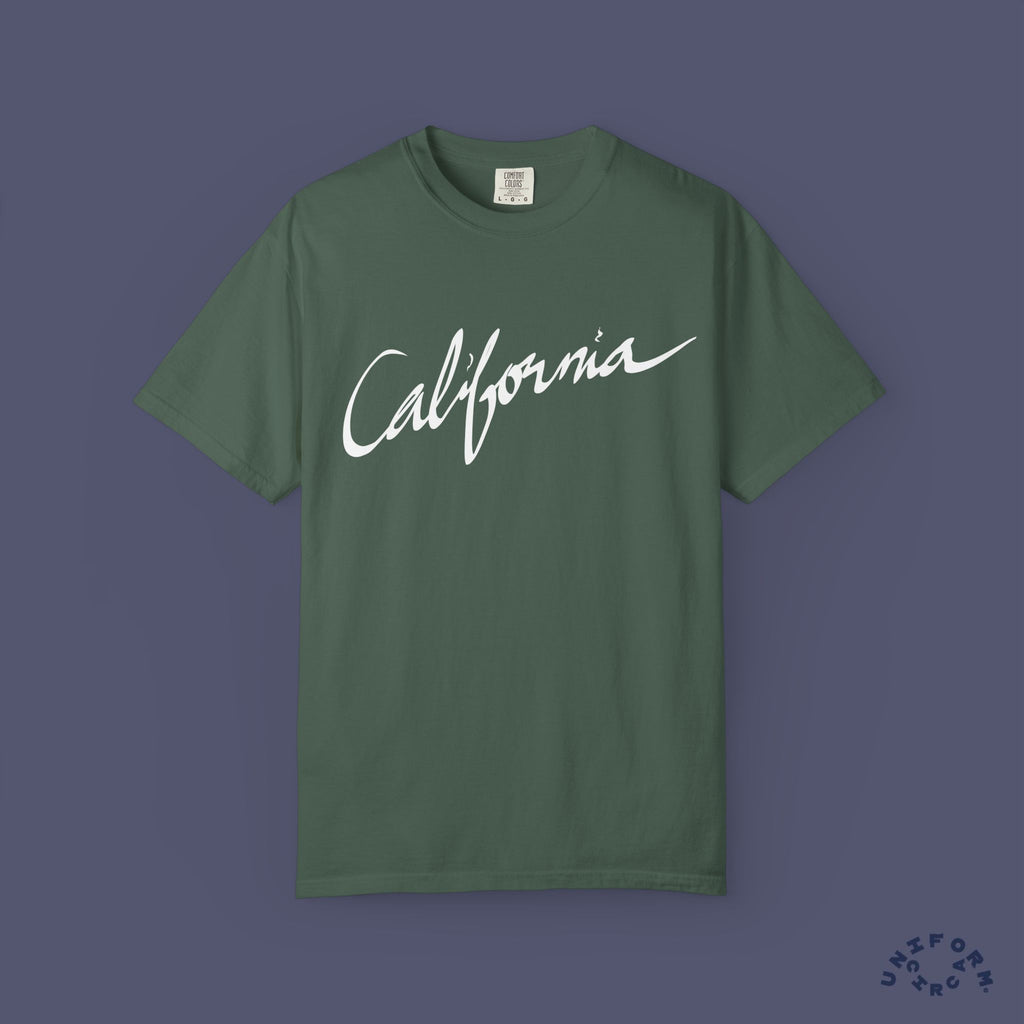 CALIFORNIA SCRIPT CREWNECK T-SHIRT | Printed