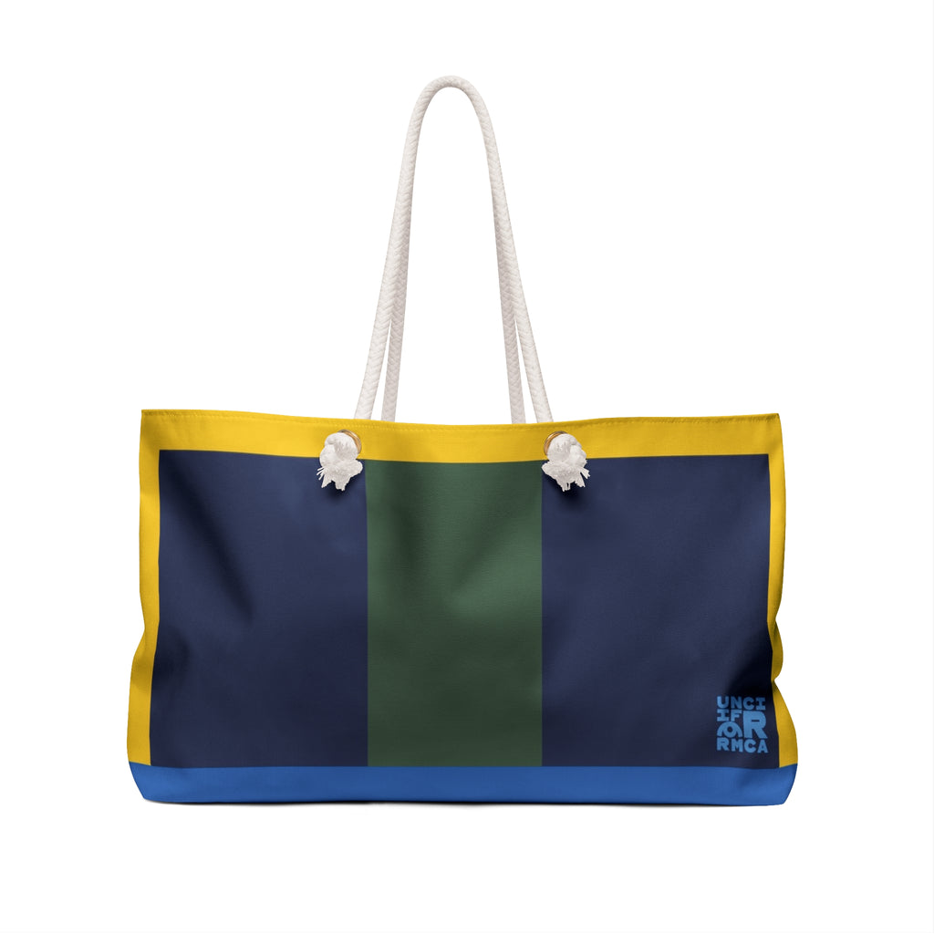 THE MAX BAG | Navy, Deep Green & Yellow Weekender Bag - Stylish Travel Tote, Gym Bag, Beach Bag, Personalized Gift, Spacious Weekend Accessories