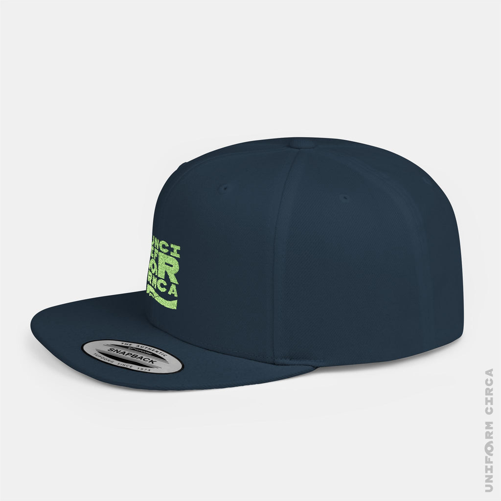WORDMARK | Embroidered  Lime Green| Flat Bill Snapback Hat, Trendy Cap for Casual Wear, Streetwear Accessory, Perfect Gift for Friends and Family