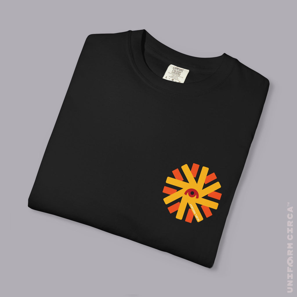 UC SUN BURST | Printed BLUE/RED | Unisex Garment-Dyed T-Shirt