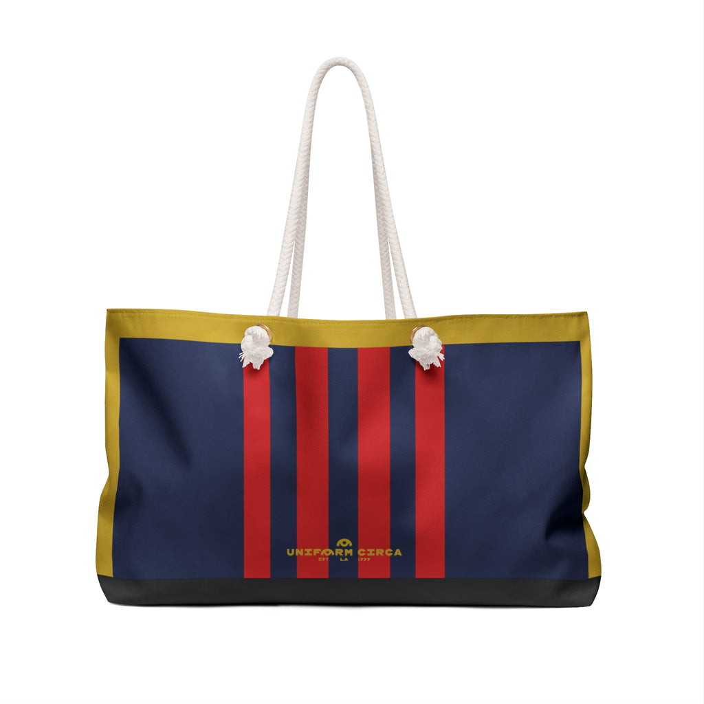 THE GR/RACER MAX BAG | NAVY-RED-GOLD | Weekender Bag - Stylish Travel Tote, Gym Bag, Beach Bag, Personalized Gift, Spacious Weekend Accessories