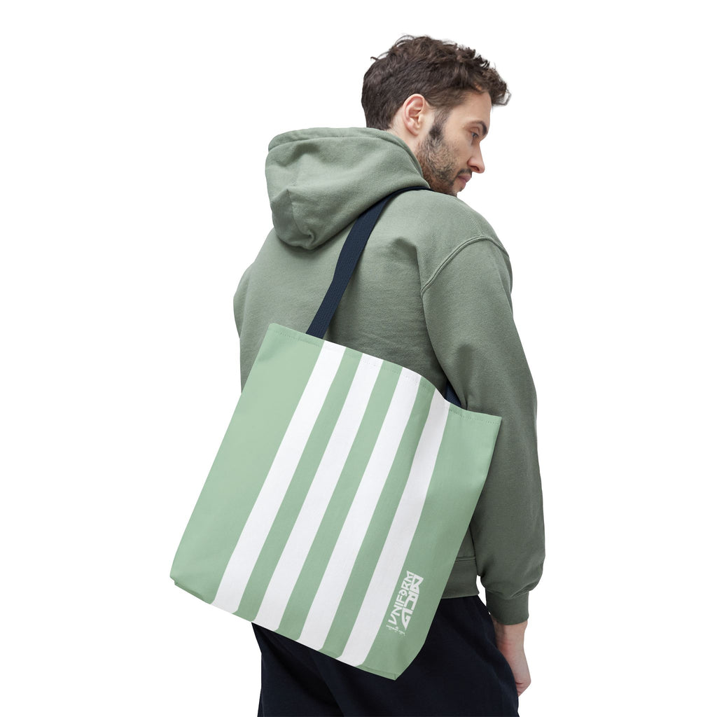 RACER JR. BAG | CUCUMBER/WHITE | Stylish Minimalist Tote Bag, Eco-Friendly Shopping Bag, Chic Carryall, Reusable Tote, Fashionable Beach Bag, Trendy Everyday Essentials