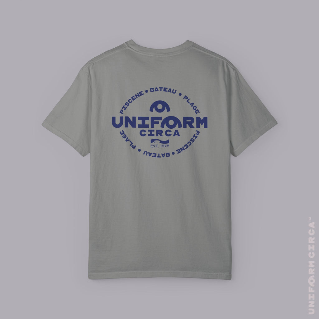 Copy of UC AQUA BADGE | NAVY & DOVE GREY | CREWNECK T-SHIRT | Printed