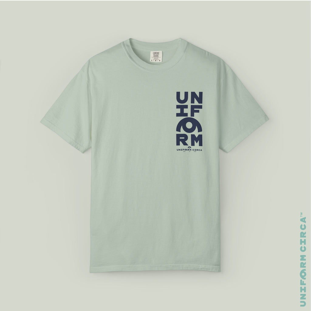 UC HALF STACK | Crewneck T-Shirt | Printed Navy