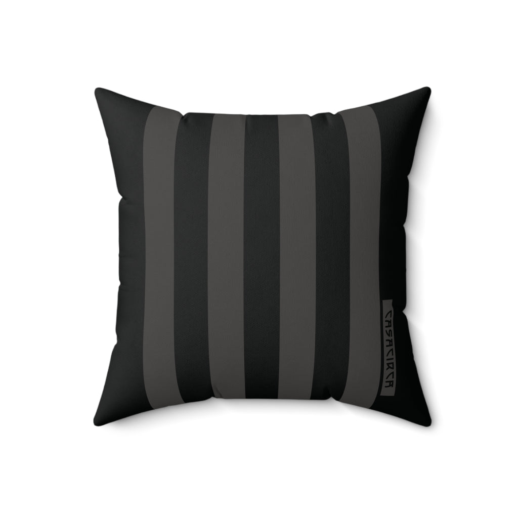 CASACIRCA | RACING STRIPES PILLOW | BLACK/CHARCOAL | Stylish Faux Suede Pillow - Stripes, Home Decor, Cozy Living Room, Gift Idea, Nautical Theme, Interior Design Accents