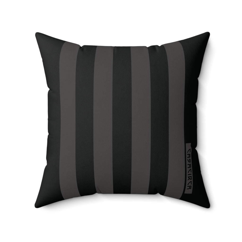 CASACIRCA | RACING STRIPES PILLOW | BLACK/CHARCOAL | Stylish Faux Suede Pillow - Stripes, Home Decor, Cozy Living Room, Gift Idea, Nautical Theme, Interior Design Accents
