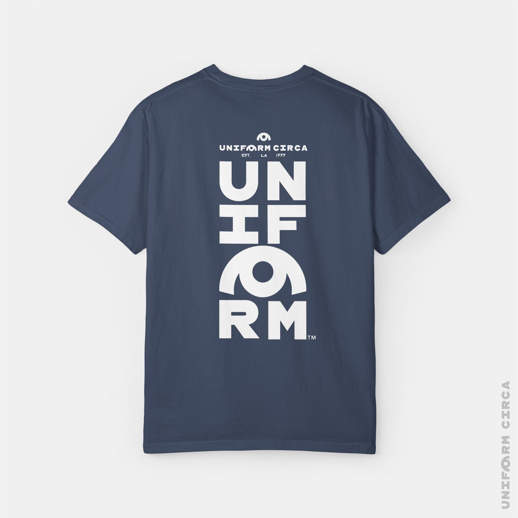 UNIFORM HALF STACK | Crewneck T-Shirt | Printed White | Bold Minimalist Print