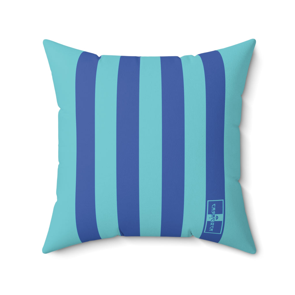 CASACIRCA | REVERSO PILLOW | TURQUOISE/BLUE/GOLDENROD | Stylish Faux Suede Pillow - Red and Navy Stripes, Home Decor, Cozy Living Room, Gift Idea, Nautical Theme, Interior Design Accents