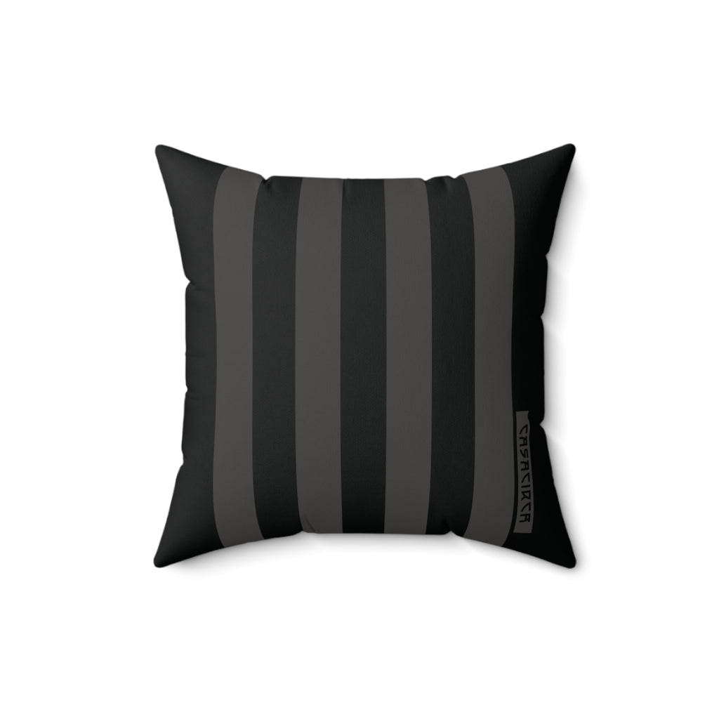CASACIRCA | RACING STRIPES PILLOW | BLACK/CHARCOAL | Stylish Faux Suede Pillow - Stripes, Home Decor, Cozy Living Room, Gift Idea, Nautical Theme, Interior Design Accents
