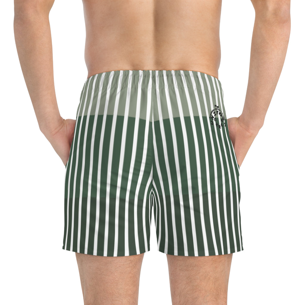 FADER | SWIM TRUNKS | Striped Greens/White | Printed