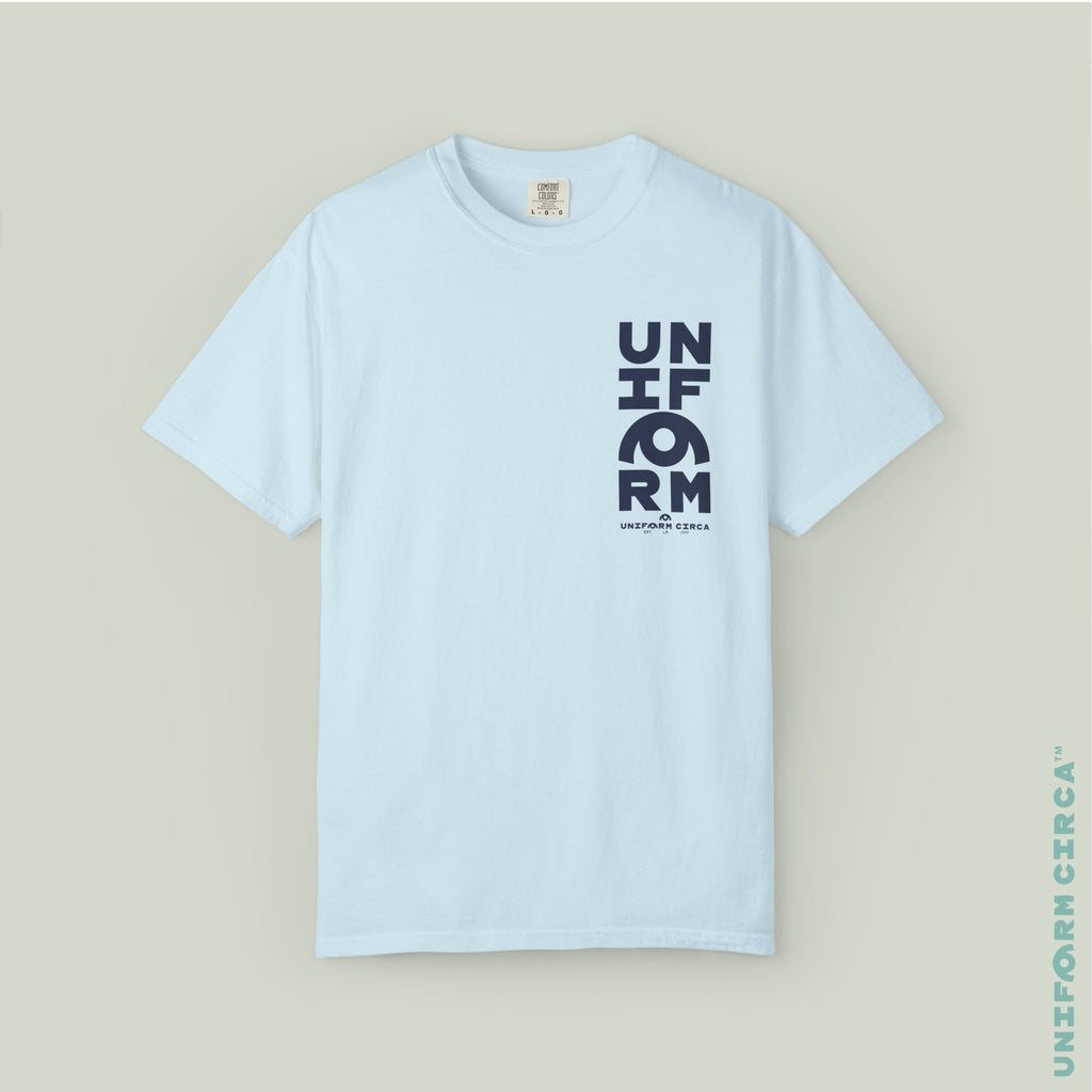 UC HALF STACK | Crewneck T-Shirt | Printed Navy