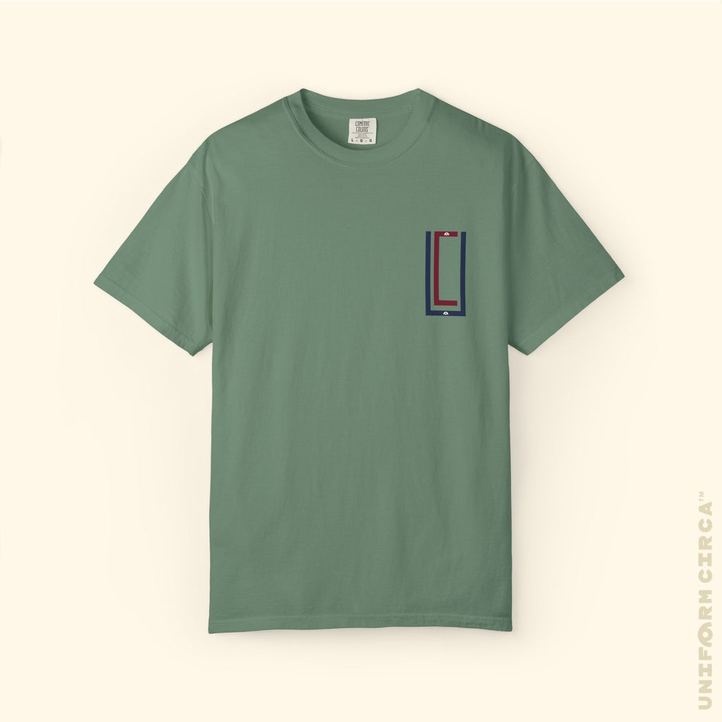 UC MONOGRAM CREWNECK | Printed NAVY/BURGUNDY | Unisex Garment-Dyed T-Shirt - Casual, Streetwear, Comfortable, Graphic Design, Gift for All Occasions
