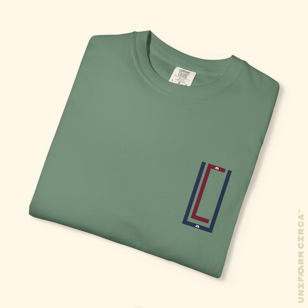 UC MONOGRAM CREWNECK | Printed NAVY/BURGUNDY | Unisex Garment-Dyed T-Shirt - Casual, Streetwear, Comfortable, Graphic Design, Gift for All Occasions