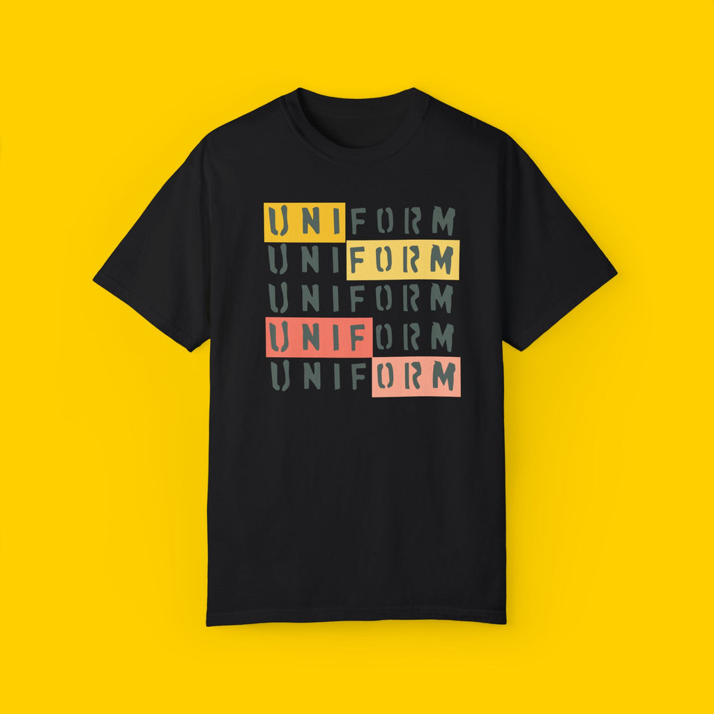 UNIFORM STACKED 1 CREWNECK T-SHIRT | Printed