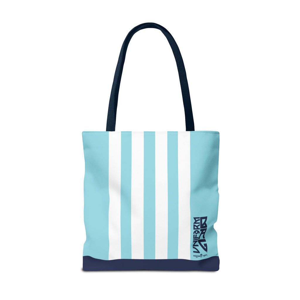 RACER JR. BAG | SKY BLUE/WHITE/NAVY | Stylish Minimalist Tote Bag, Eco-Friendly Shopping Bag, Chic Carryall, Reusable Tote, Fashionable Beach Bag, Trendy Everyday Essentials
