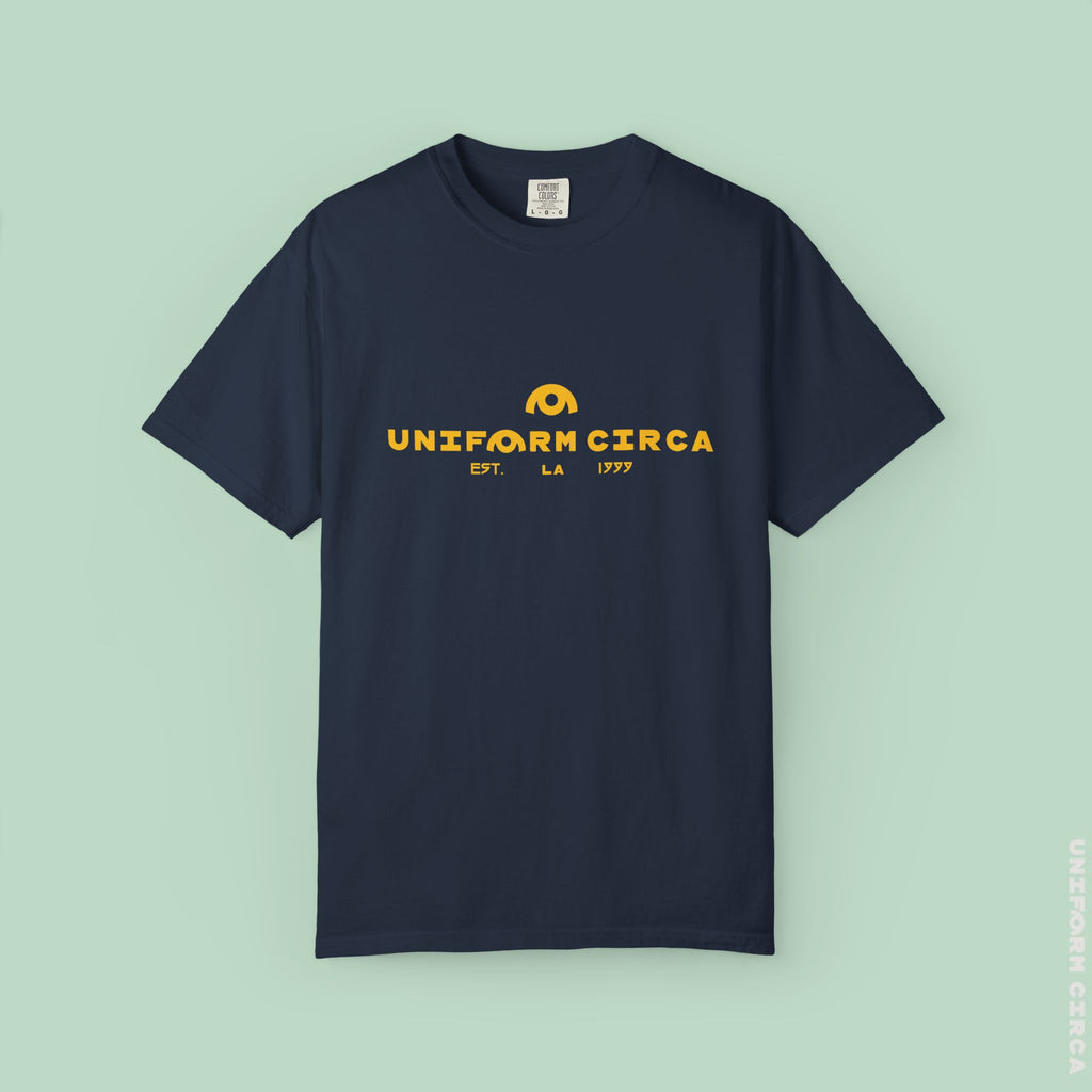 OYSTER ALL WORDMARK  | CREWNECK T-SHIRT | PRINTED YELLOW | Bold Minimalist Design