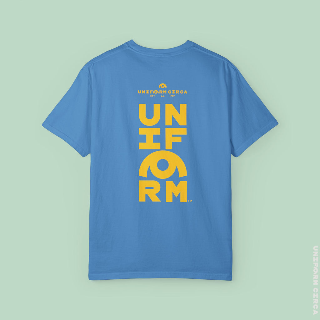 OYSTER ALL WORDMARK  | CREWNECK T-SHIRT | PRINTED YELLOW | Bold Minimalist Design