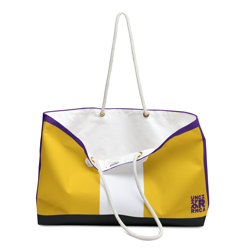 THE MAX BAG | Vibrant Yellow & Purple Weekender Bag - Stylish Travel Tote, Gym Bag, Beach Bag, Personalized Gift, Spacious Weekend Accessories