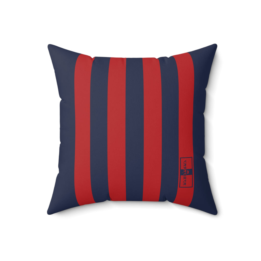 CASACIRCA | RACING STRIPES PILLOW | NAVY/RED | Stylish Faux Suede Pillow - Red and Navy Stripes, Home Decor, Cozy Living Room, Gift Idea, Nautical Theme, Interior Design Accents