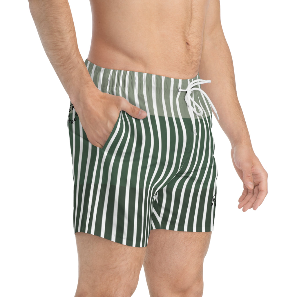 FADER | SWIM TRUNKS | Striped Greens/White | Printed