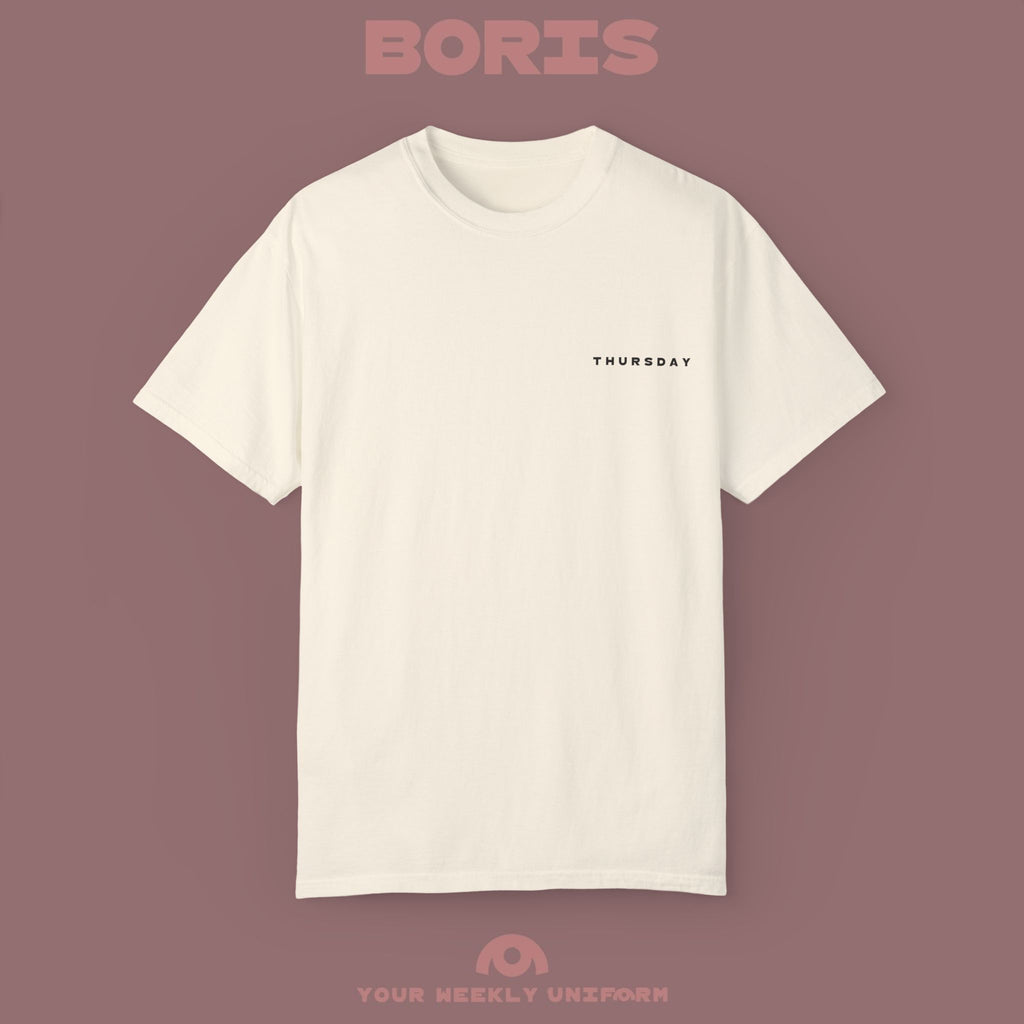 BORIS THURSDAY | CREWNECK T-SHIRT| PRINTED BLACK