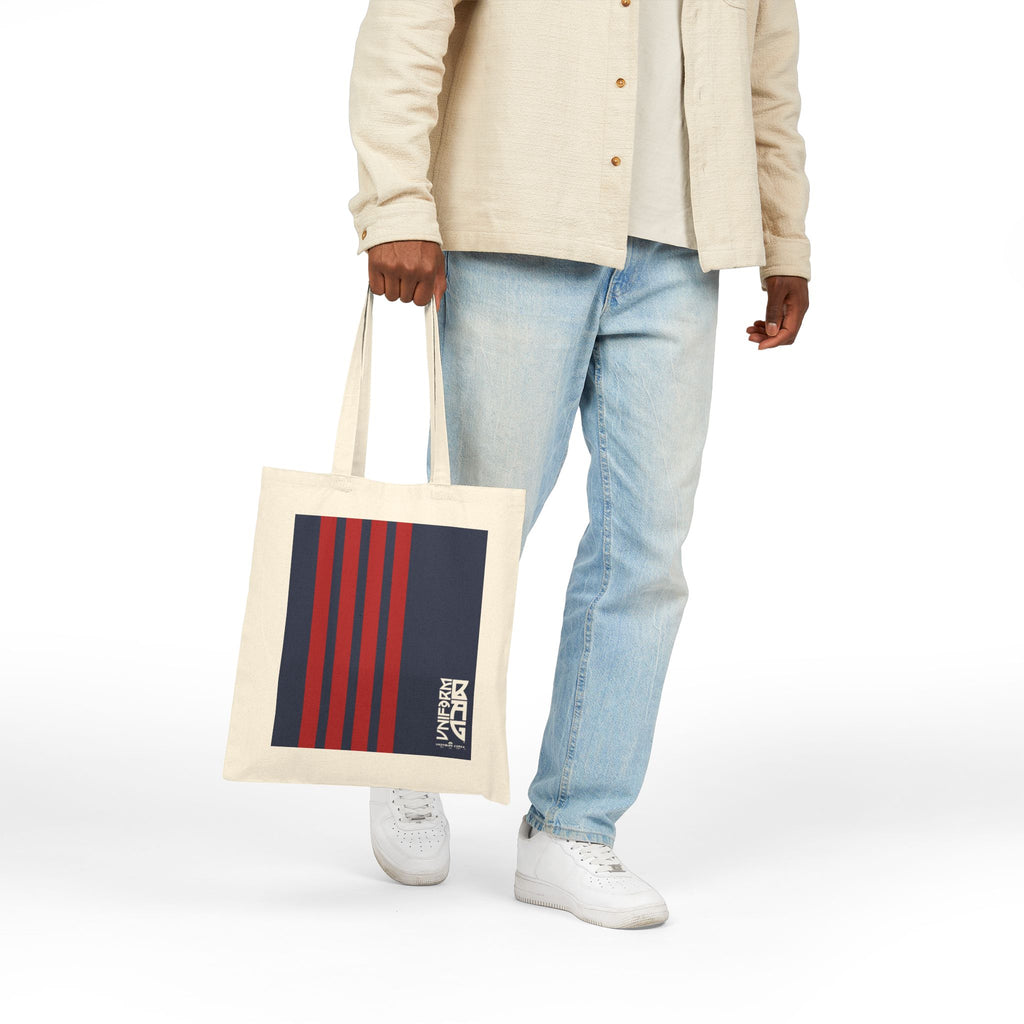 RACER MAGAZINE BAG | NAVY/RED | Stylish Cotton Canvas Tote Bag for Everyday Use, Reusable Shopping Bag, Eco-Friendly Gift, Graphic Tote, Fashion Accessories