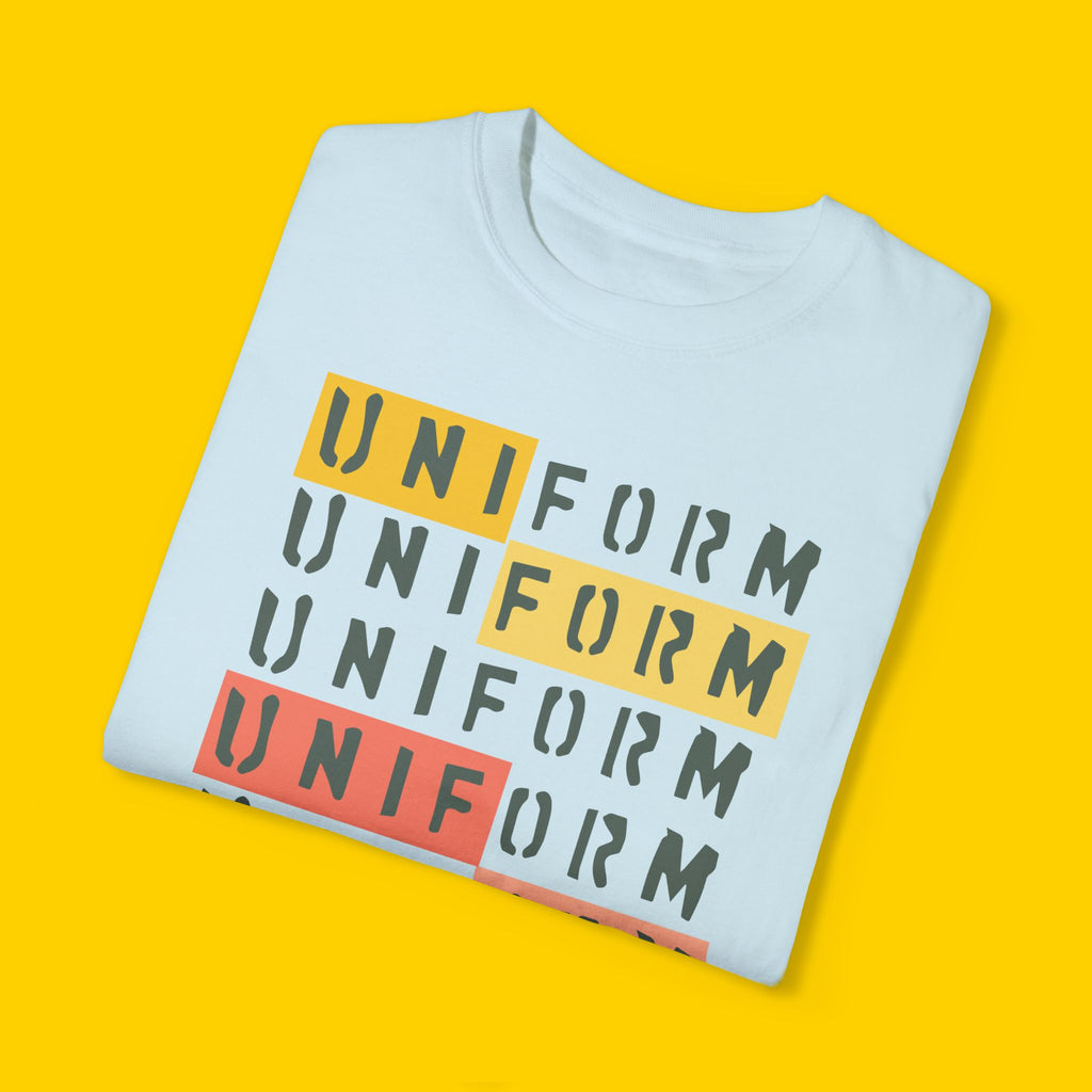 UNIFORM STACKED 1 CREWNECK T-SHIRT | Printed