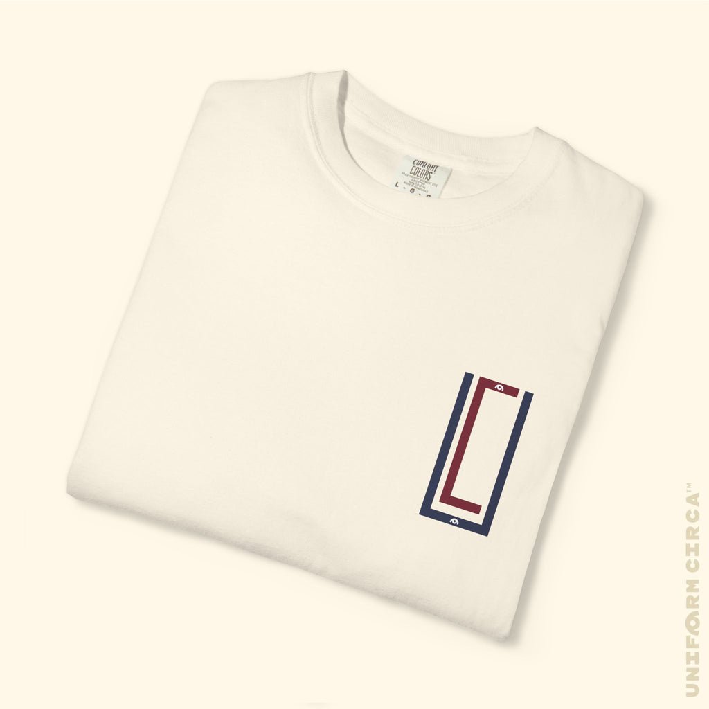 UC MONOGRAM CREWNECK | Printed NAVY/BURGUNDY | Unisex Garment-Dyed T-Shirt - Casual, Streetwear, Comfortable, Graphic Design, Gift for All Occasions