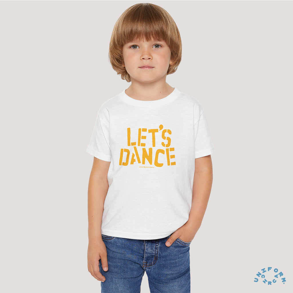 Let's Dance Toddler T-Shirt - Fun Cotton Tee for Kids (Printed Yellow)