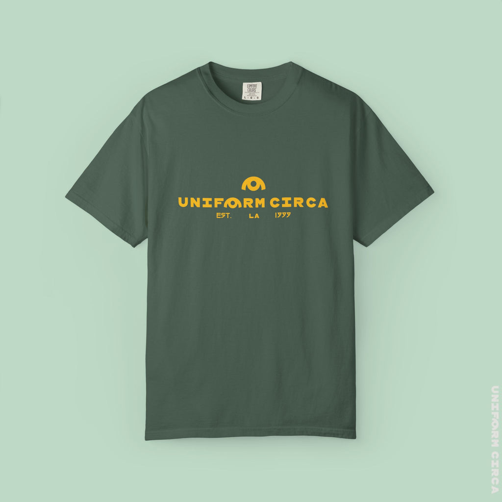 OYSTER ALL WORDMARK  | CREWNECK T-SHIRT | PRINTED YELLOW | Bold Minimalist Design