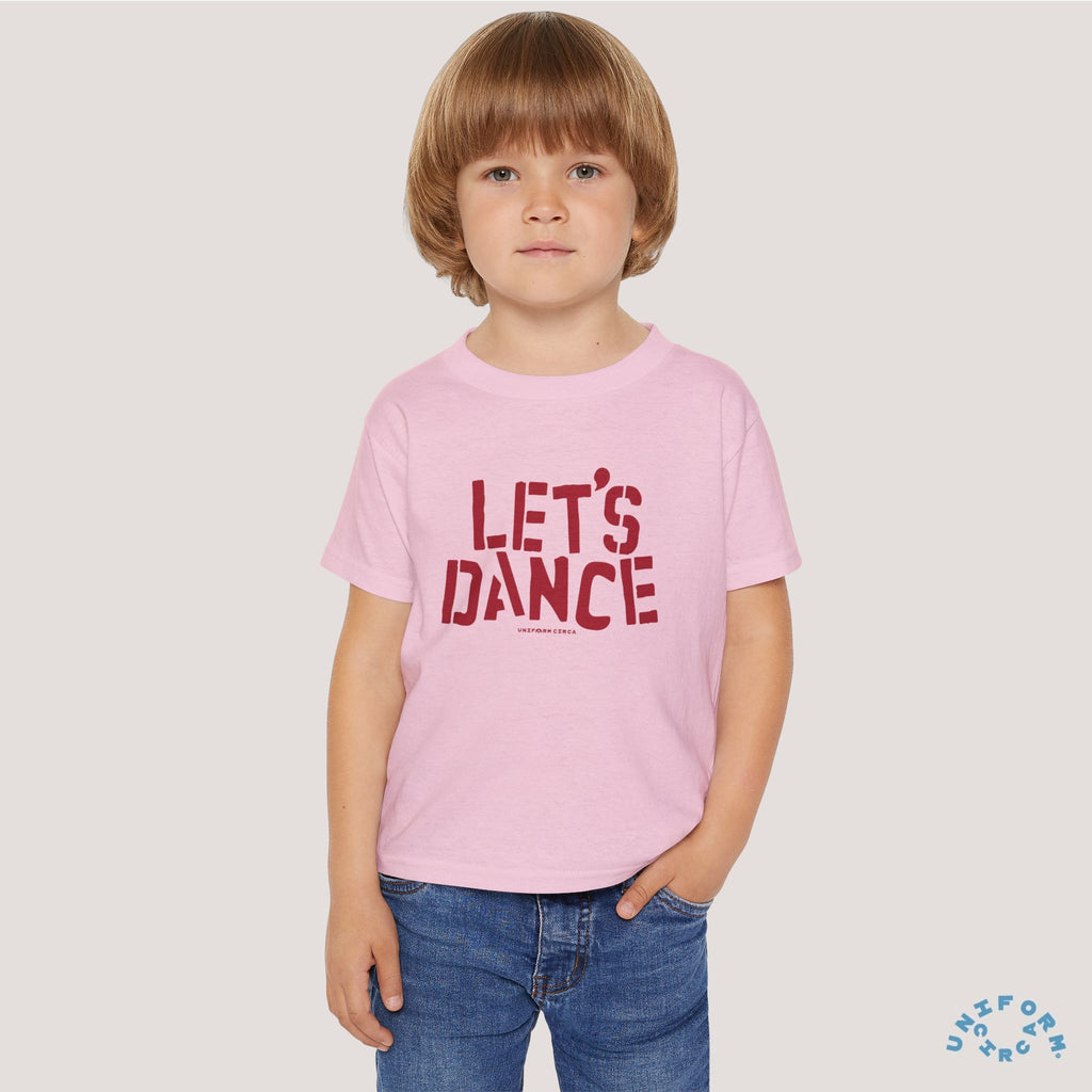 Let's Dance Toddler T-Shirt - Fun Cotton Tee for Kids (Printed Red)