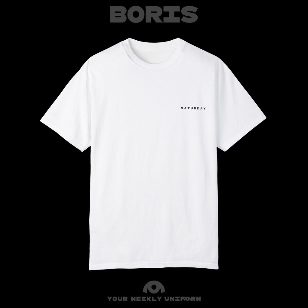 BORIS SATURDAY | CREWNECK T-SHIRT | PRINTED BLACK