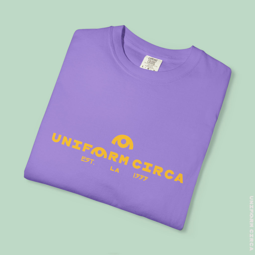 OYSTER ALL WORDMARK  | CREWNECK T-SHIRT | PRINTED YELLOW | Bold Minimalist Design