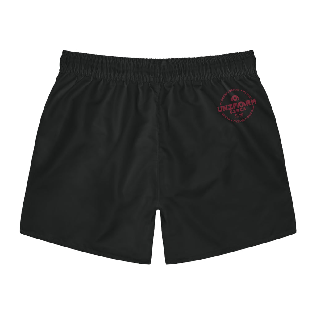 BEACH GOTH SWIM TRUNKS | Black/Oxblood