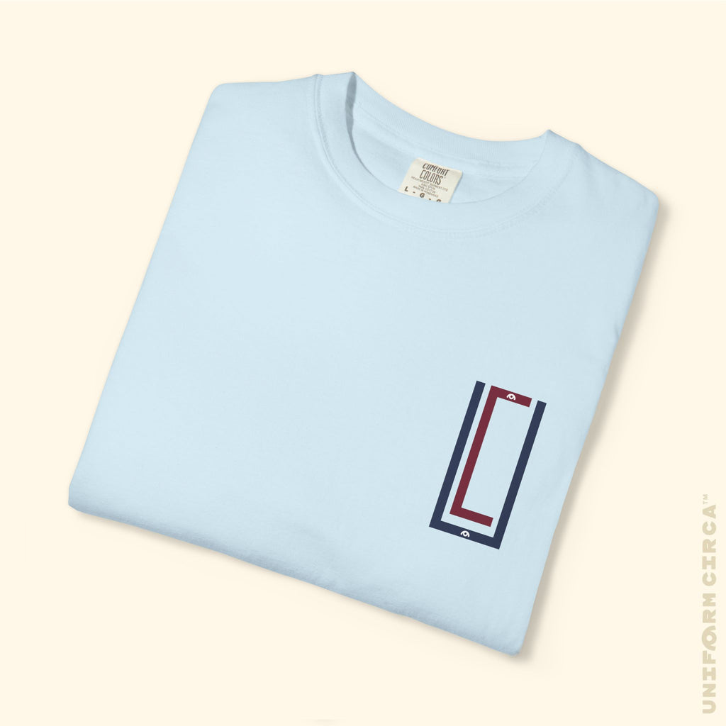 UC MONOGRAM CREWNECK | Printed NAVY/BURGUNDY | Unisex Garment-Dyed T-Shirt - Casual, Streetwear, Comfortable, Graphic Design, Gift for All Occasions