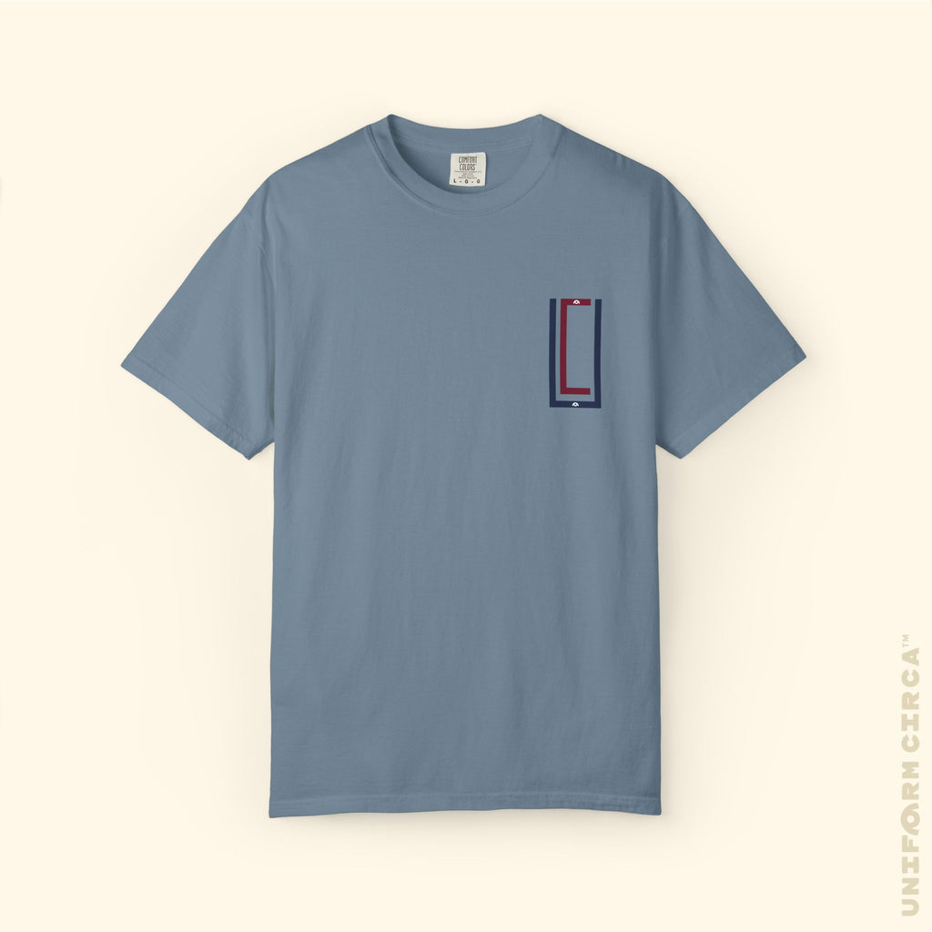 UC MONOGRAM CREWNECK | Printed NAVY/BURGUNDY | Unisex Garment-Dyed T-Shirt - Casual, Streetwear, Comfortable, Graphic Design, Gift for All Occasions