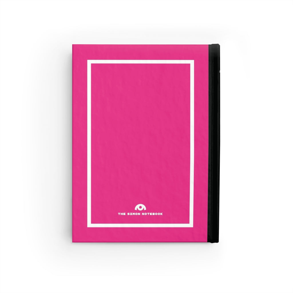 SIMON | JOURNAL & NOTEBOOK | Hardcover Blank Pages 5"x7" | Brightest Pink & White