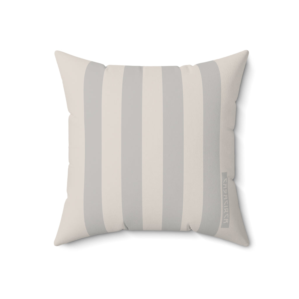 CASACIRCA | RACING STRIPES PILLOW | SILVER/GHOST SILVER | Stylish Faux Suede Pillow - Red and Navy Stripes, Home Decor, Cozy Living Room, Gift Idea, Nautical Theme, Interior Design Accents