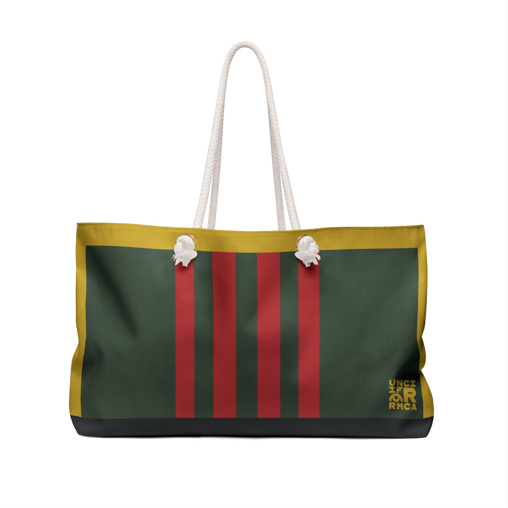 RACER MAX BAG | Forest Green/Deep Red | Stylish Travel Tote, Gym Bag, Beach Bag, Personalized Gift, Spacious Weekend Accessories