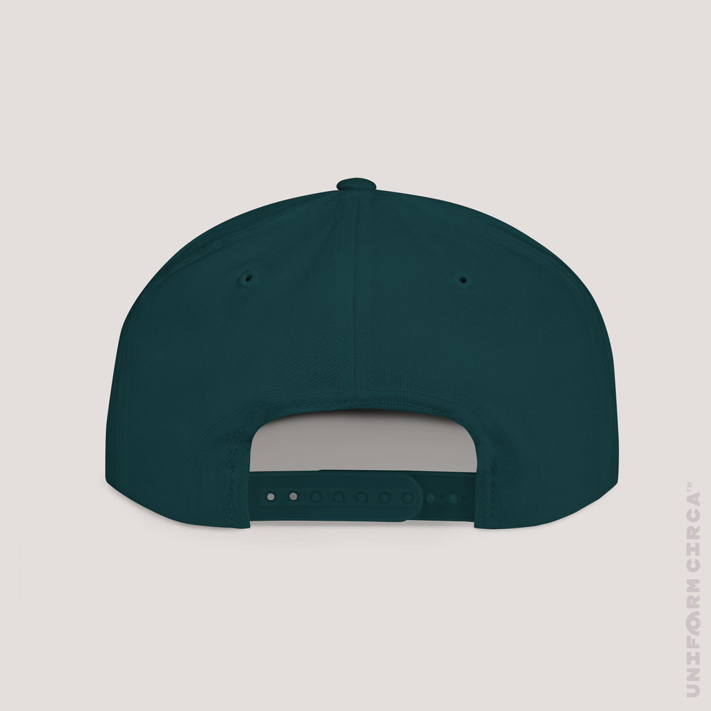 UC BOX STITCH | Embroidered White | Flat Bill Snapback
