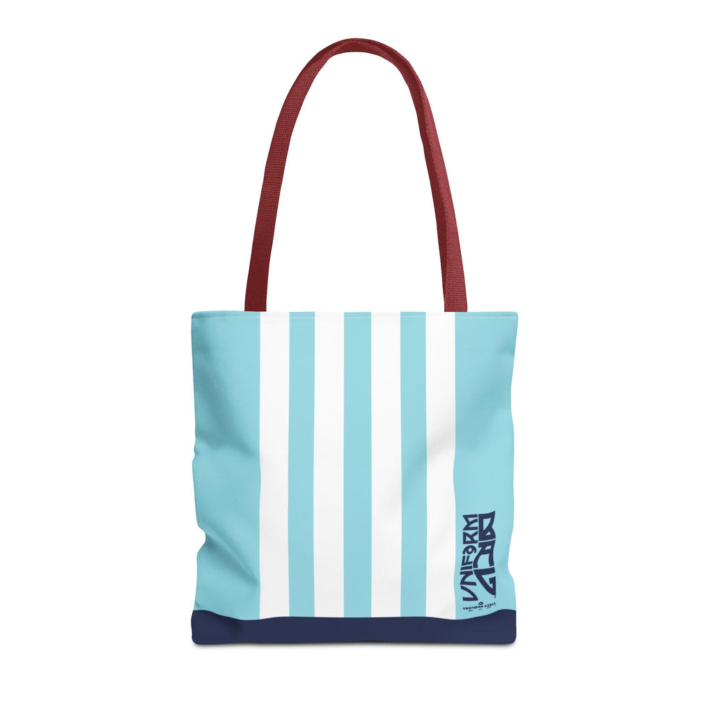 RACER JR. BAG | SKY BLUE/WHITE/NAVY | Stylish Minimalist Tote Bag, Eco-Friendly Shopping Bag, Chic Carryall, Reusable Tote, Fashionable Beach Bag, Trendy Everyday Essentials