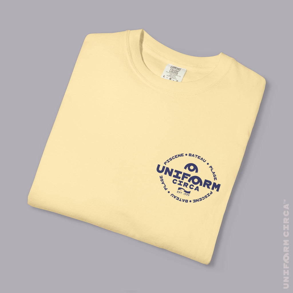 Copy of UC AQUA BADGE | NAVY & DOVE GREY | CREWNECK T-SHIRT | Printed