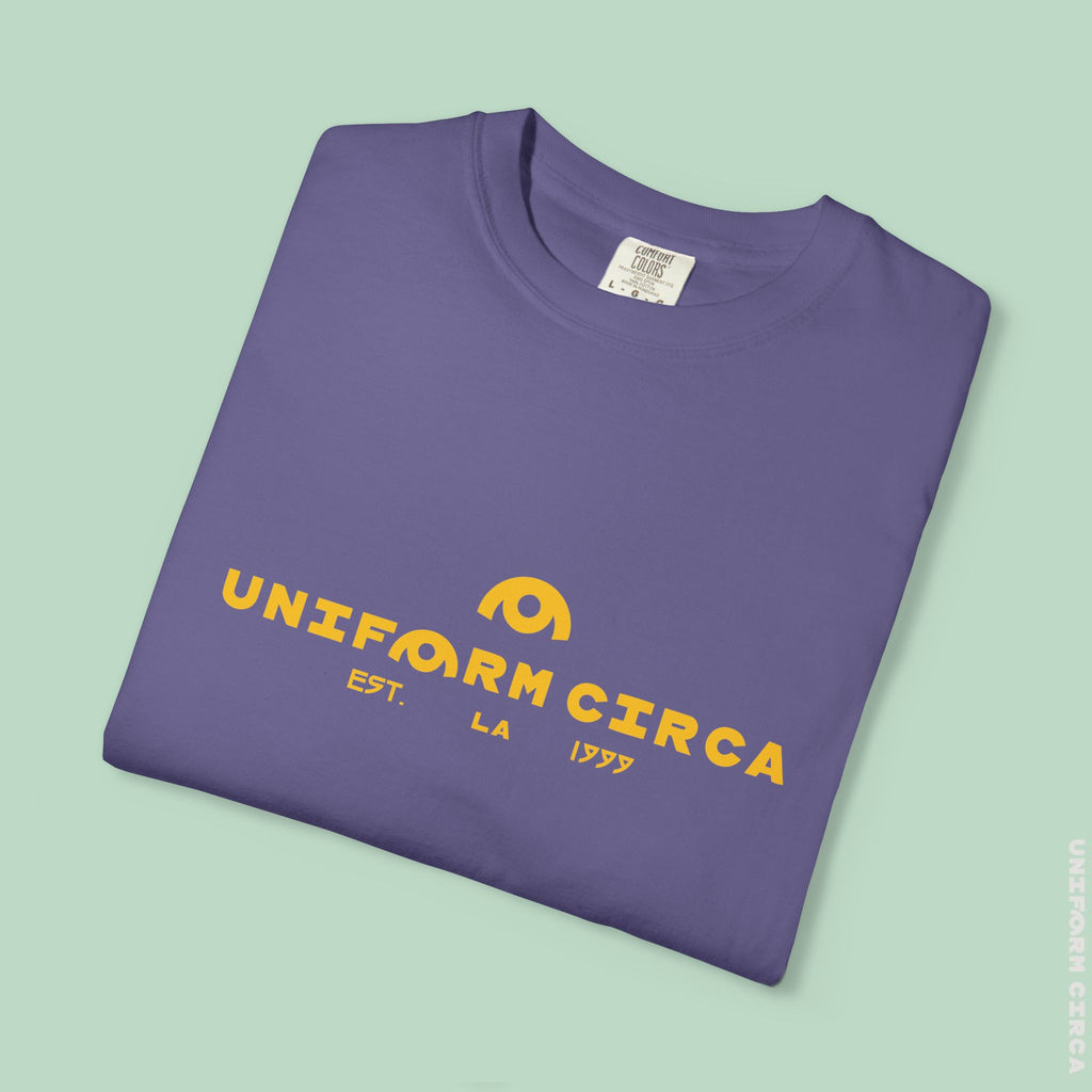 OYSTER ALL WORDMARK  | CREWNECK T-SHIRT | PRINTED YELLOW | Bold Minimalist Design