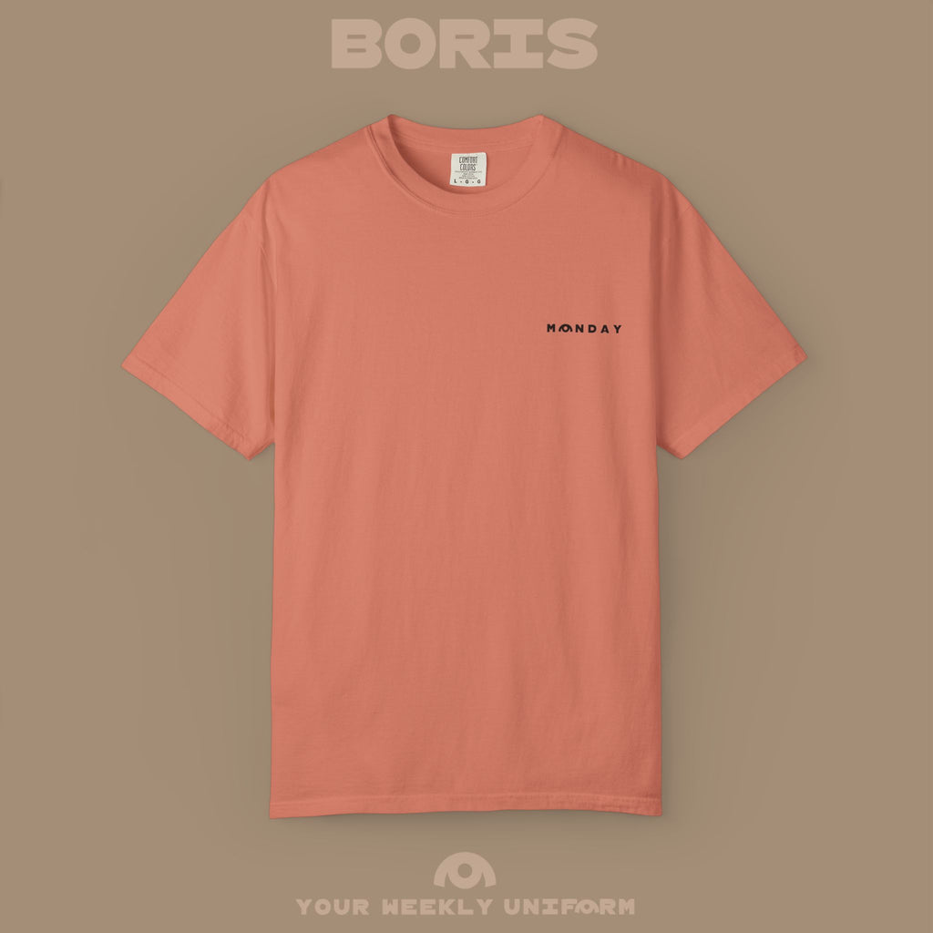 BORIS MONDAY CREWNECK T-SHIRT | PRINTED BLACK