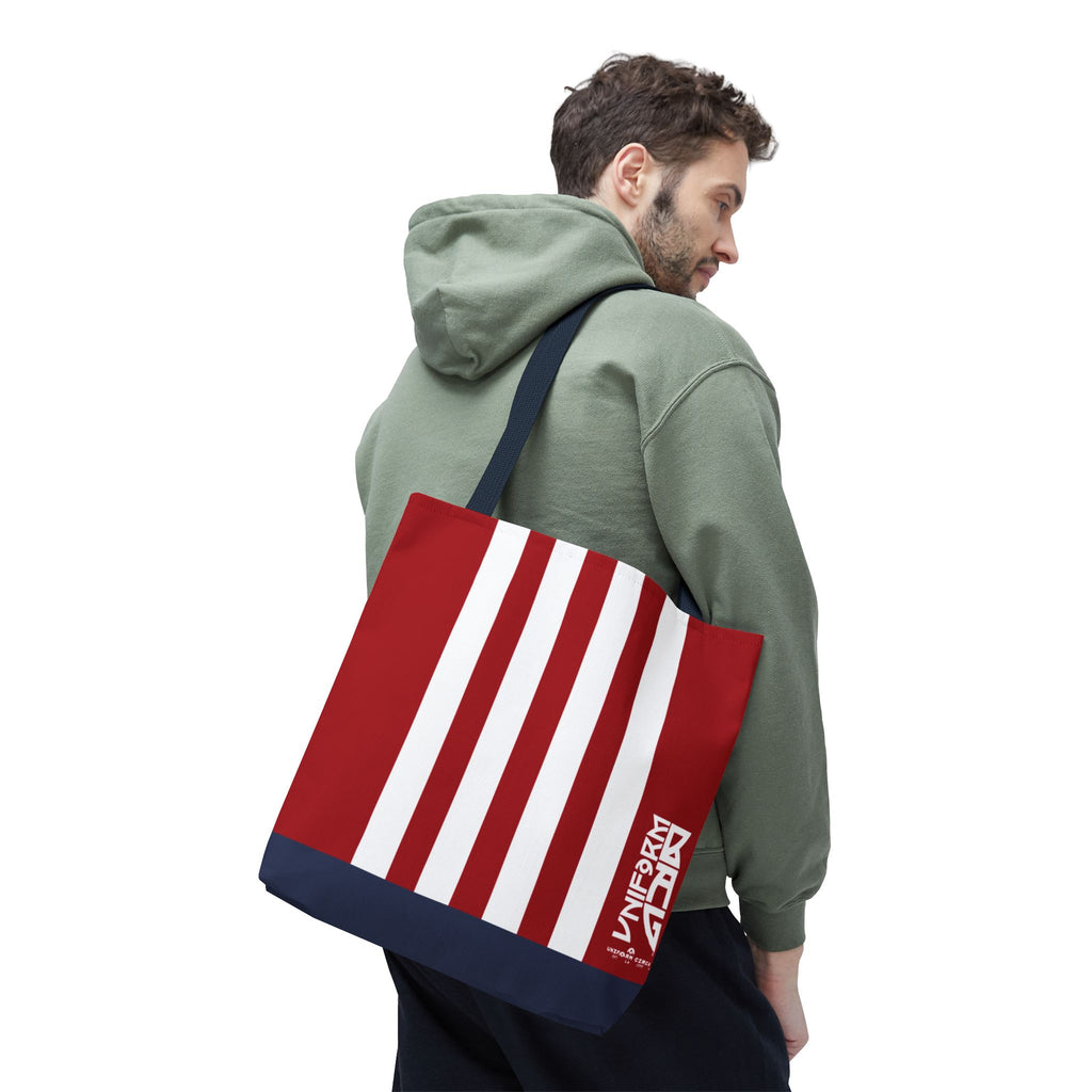 RACER JR. BAG | NAVY/WHITE/RED | Stylish Minimalist Tote Bag, Eco-Friendly Shopping Bag, Chic Carryall, Reusable Tote, Fashionable Beach Bag, Trendy Everyday Essentials