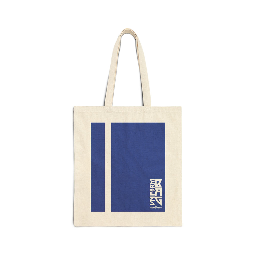 PINSTRIPE MAGAZINE BAG | BLUE | Stylish Cotton Canvas Tote Bag for Everyday Use, Reusable Shopping Bag, Eco-Friendly Gift, Graphic Tote, Fashion Accessories