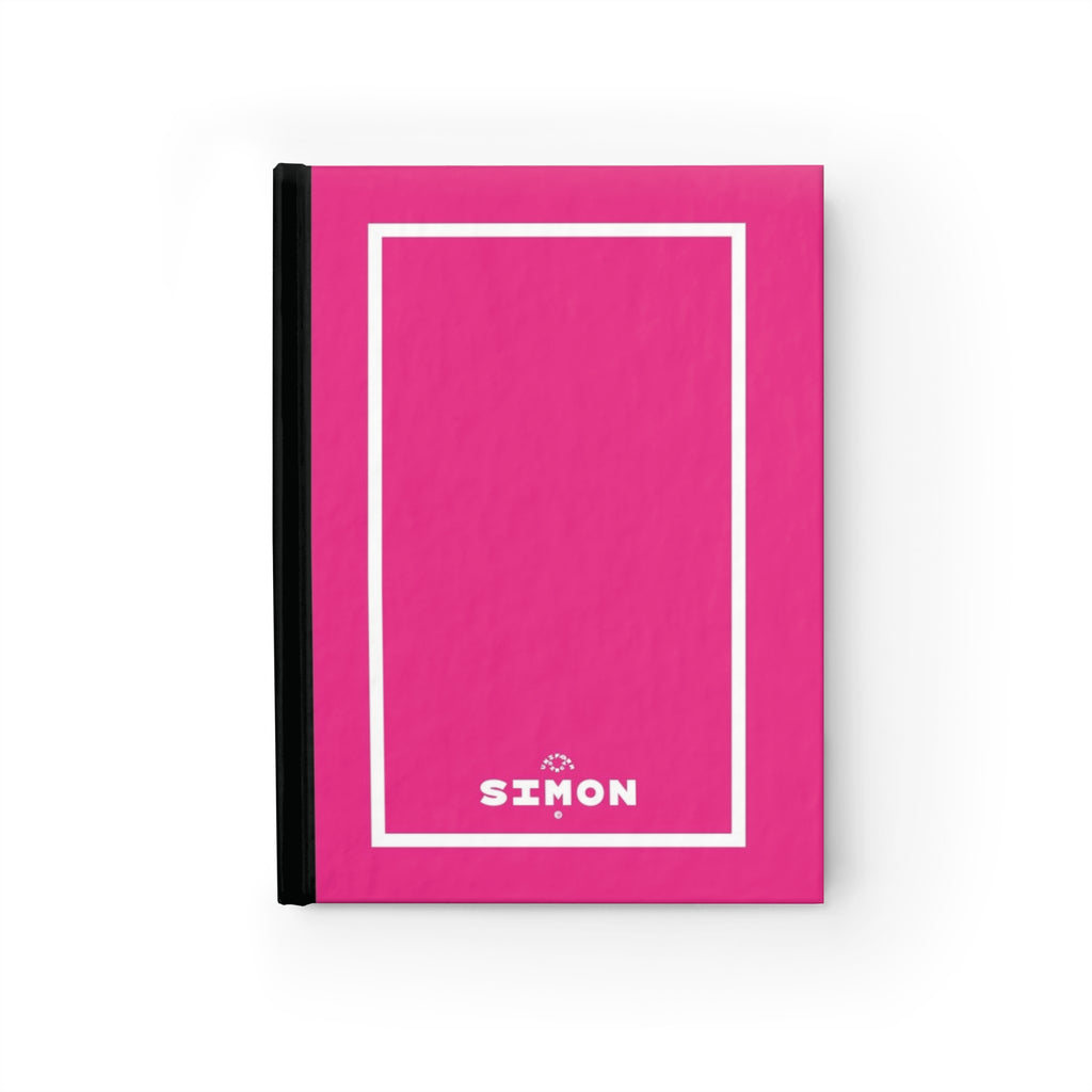 SIMON | JOURNAL & NOTEBOOK | Hardcover Blank Pages 5"x7" | Brightest Pink & White