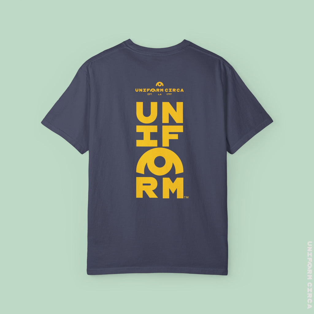 OYSTER ALL WORDMARK  | CREWNECK T-SHIRT | PRINTED YELLOW | Bold Minimalist Design