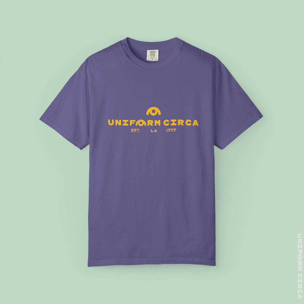 OYSTER ALL WORDMARK  | CREWNECK T-SHIRT | PRINTED YELLOW | Bold Minimalist Design